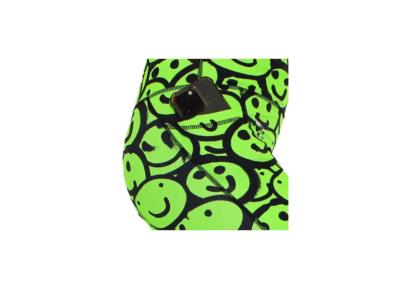 Capri Neon Smiles Leggings with pockets