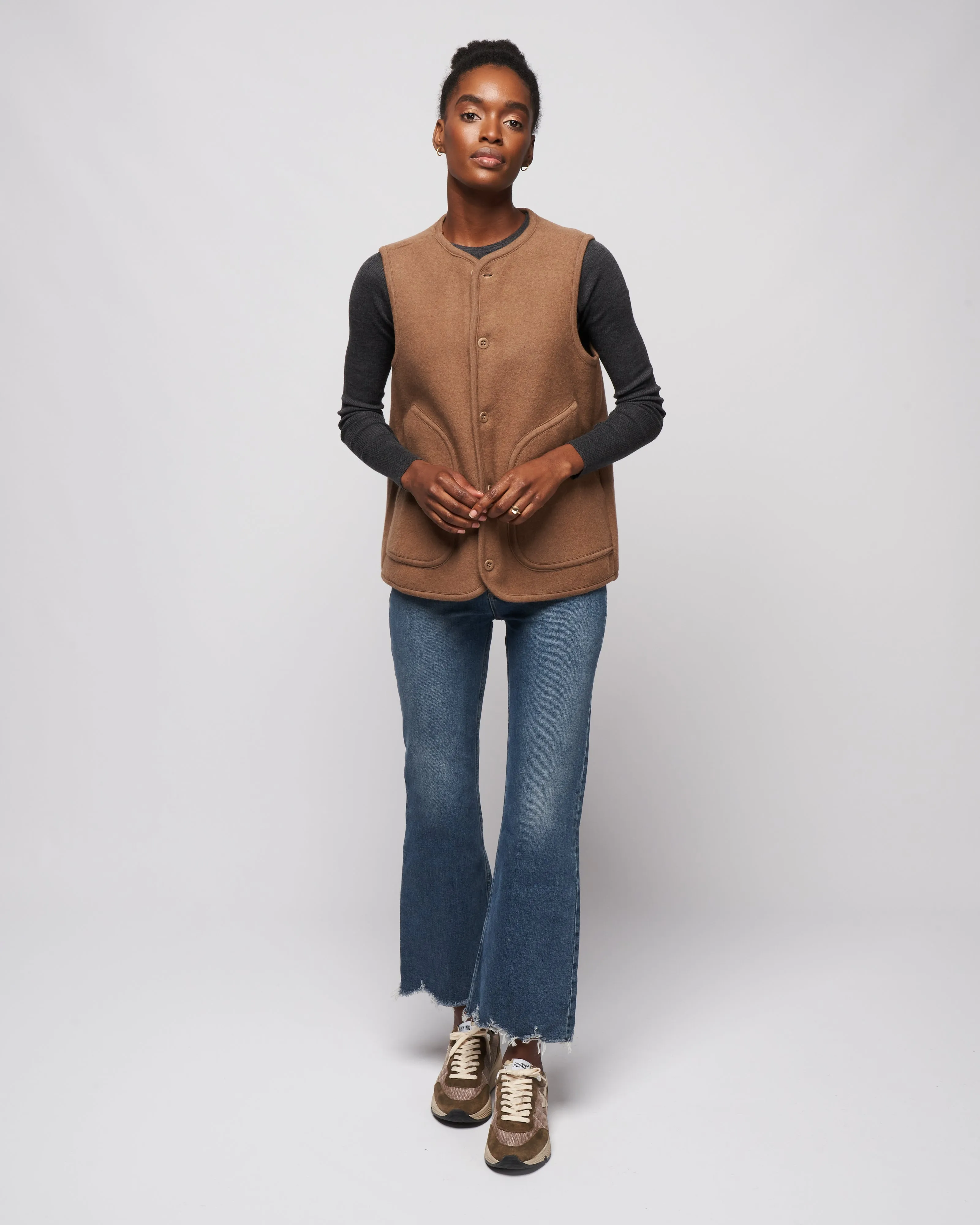 empire crop flare - dark vintage
