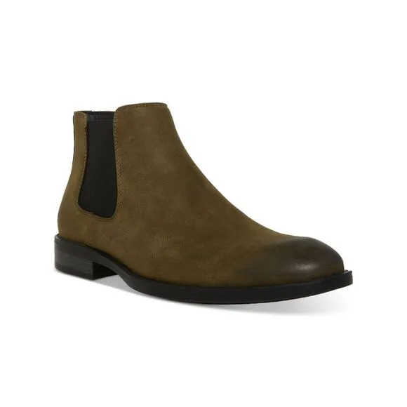 MADDEN Mens Green Cushioned Goring Maxxin Round Toe Block Heel Chelsea 11.5 M