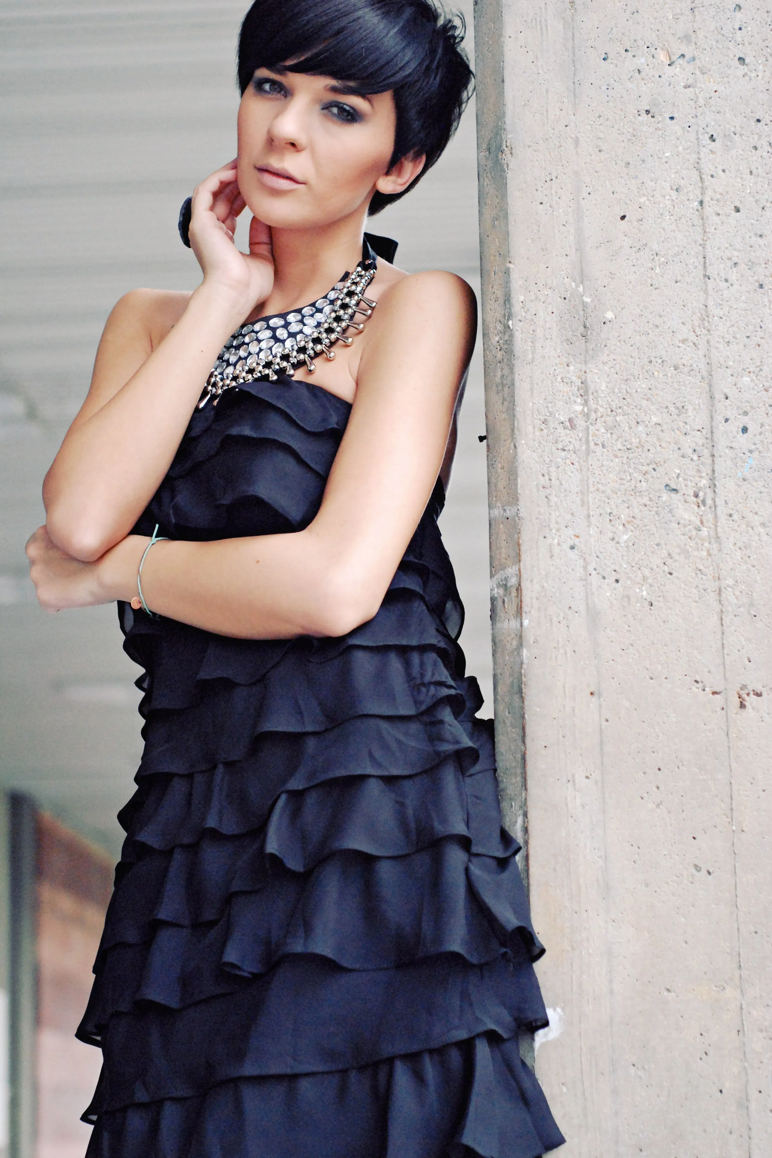 Mermaid Halter Floor Length Chiffon Rhinestone Evening Dress