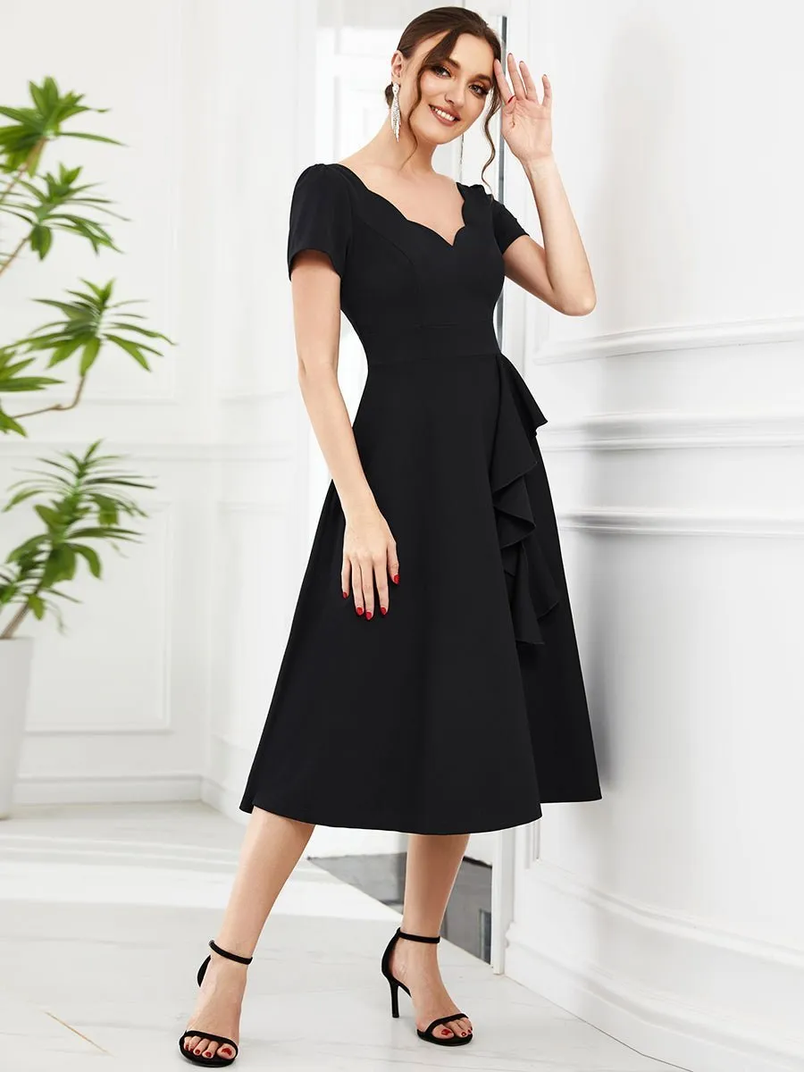 Miranda classic tea length dress in black s12-14 Express NZ wide