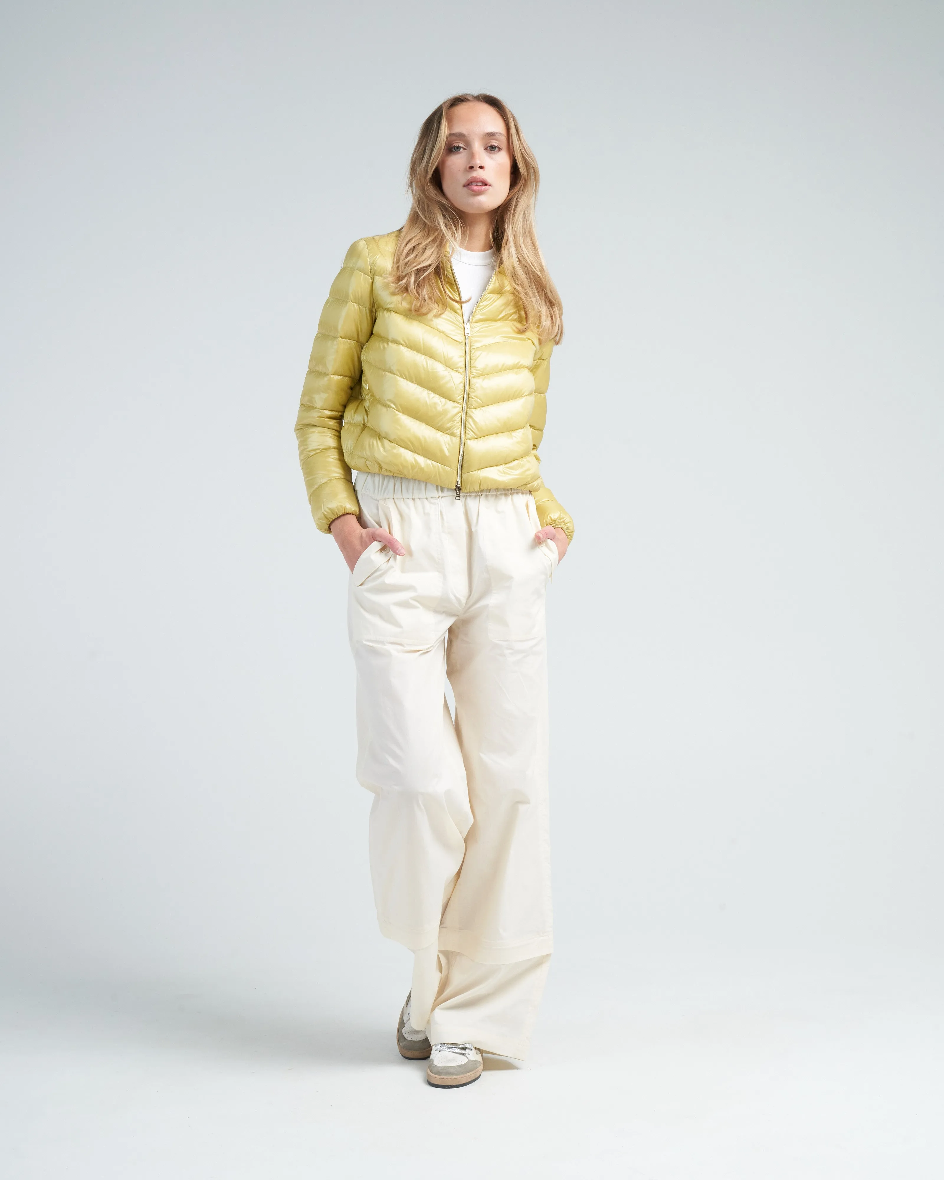 nylon ultralight chevron bomber - canarino