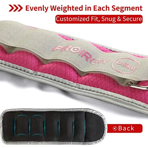 PROIRON Ankle Weights Wrist Leg Weights for Women Men 0.5kg in Pair Reflective Ankle Weight Set for Fitness Exercise Jogging Aerobics