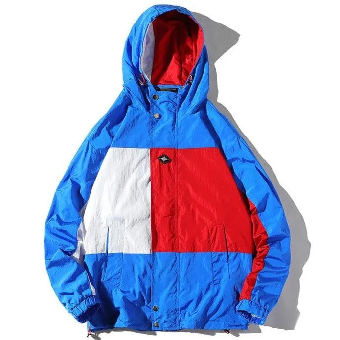 "C3" Veste coupe vent streetwear Bleu - URB1™