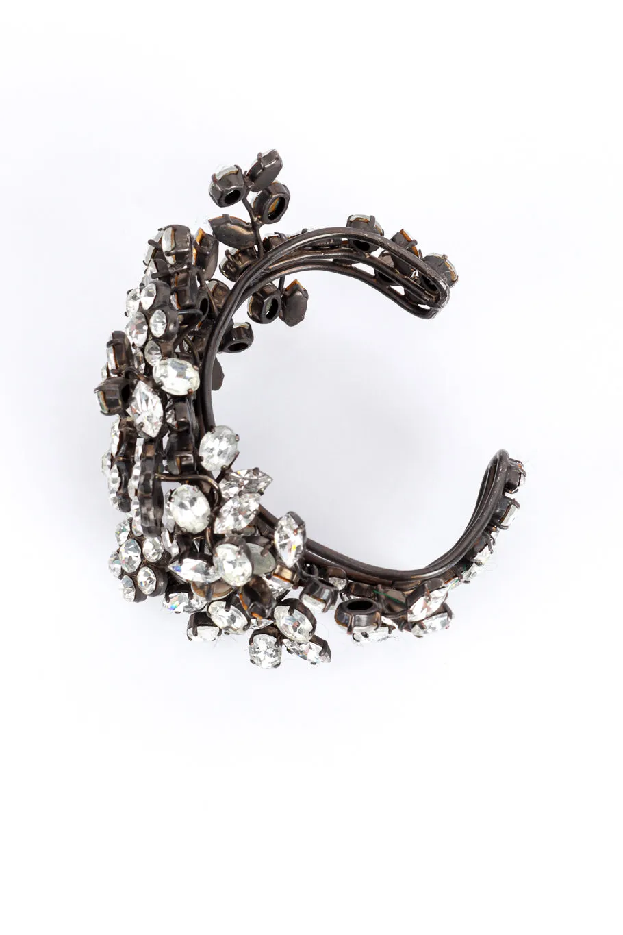 Rhinestone Floral Cuff Bracelet