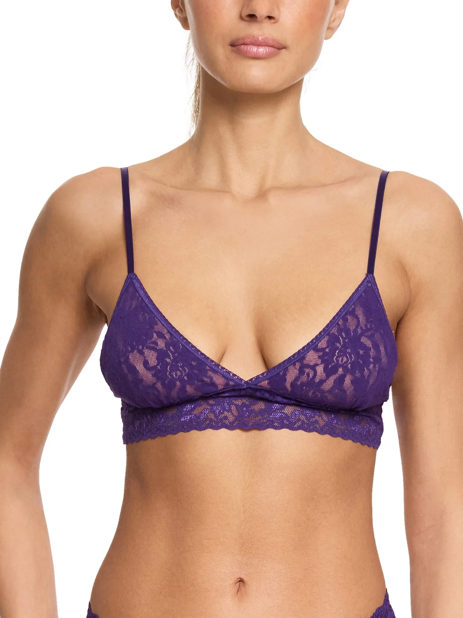 Signature Lace® Padded Triangle Bralette Snow Day Purple Sale