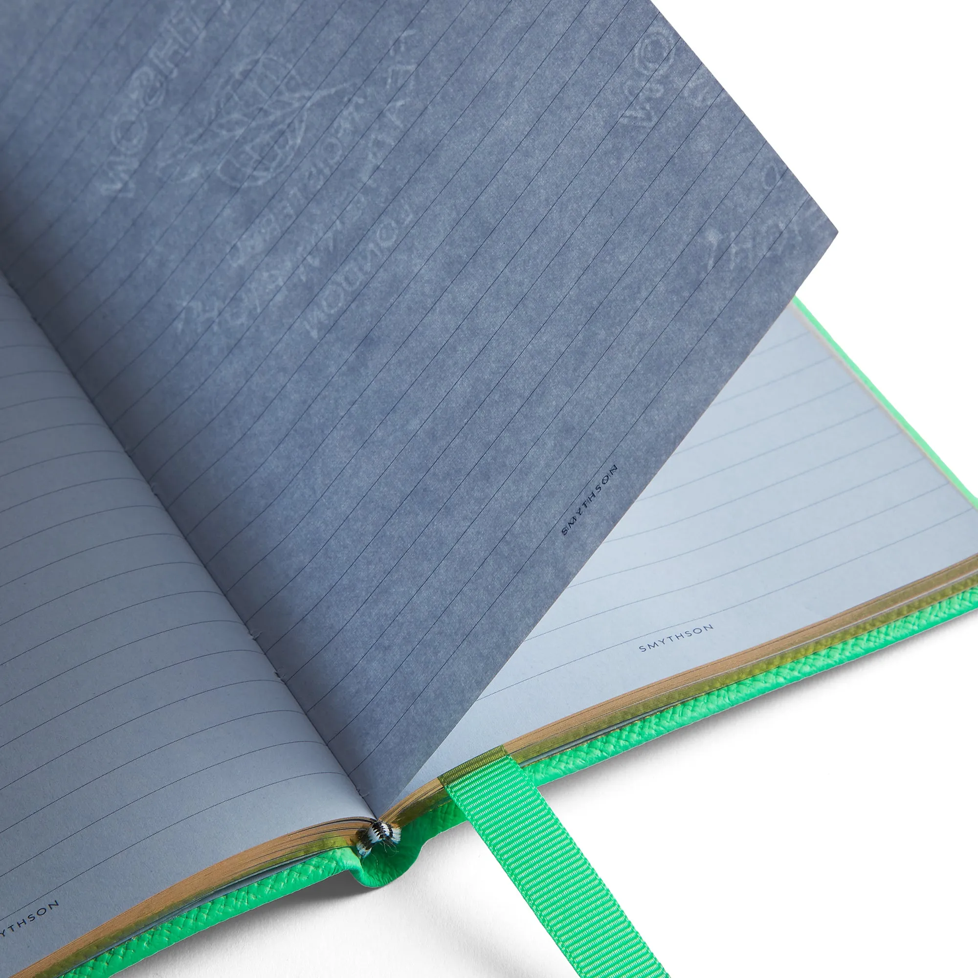 Smythson x Hunza G Chelsea Notebook - Lime