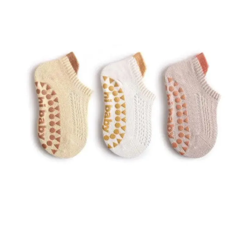 Toddler Non-Slip Socks With Non-Skid Soles - 3 Pairs