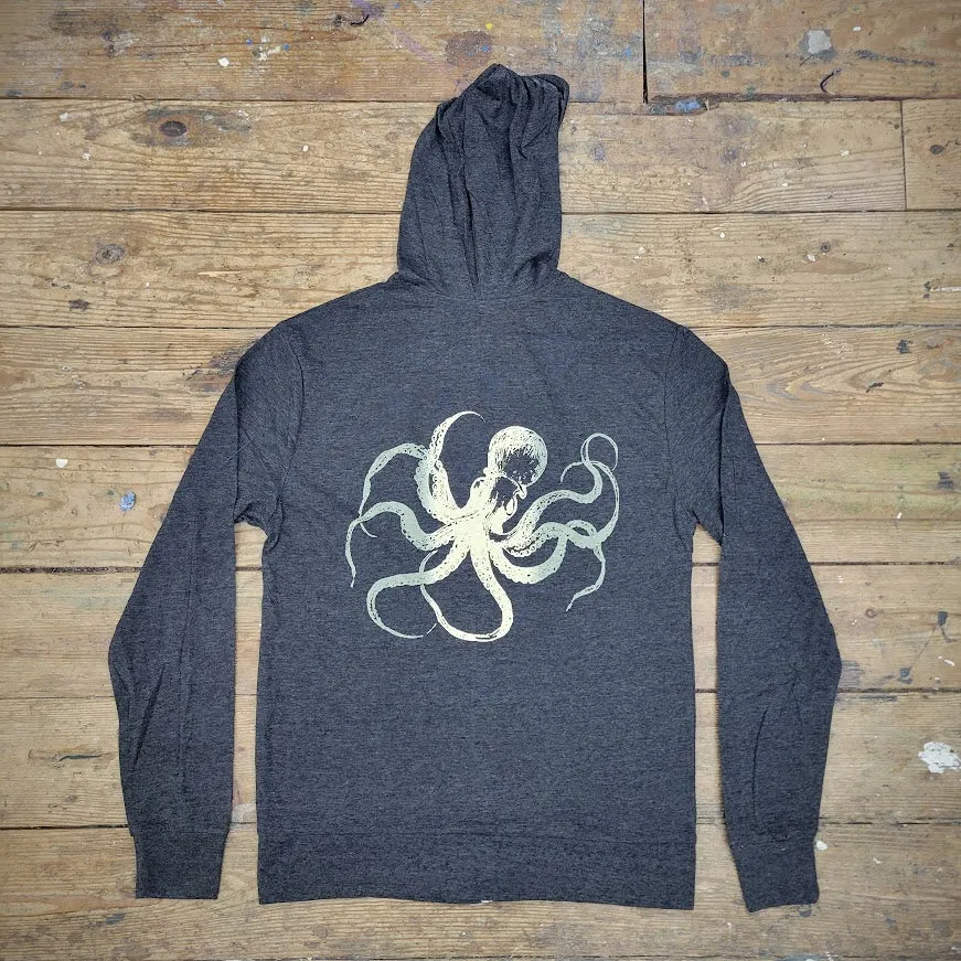 Vintage Octopus Zip Front Hoodie