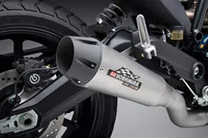 Yoshimura R-34 Slip-On Exhaust (Race/Stainless Steel/Stainless Steel/Aluminum/Works Finish) for 15-19 Ducati SCRAMFUL